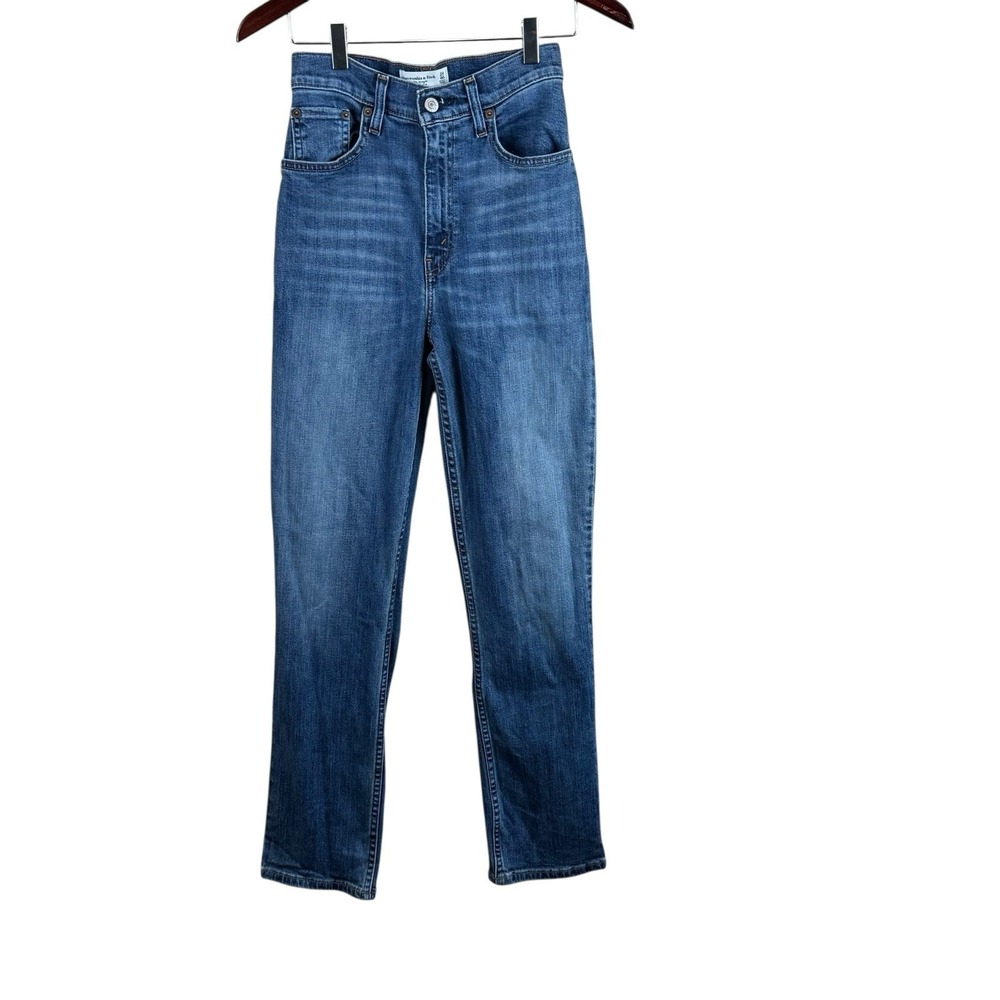 Abercrombie & Fitch 90s Straight Jeans Womens 28 Blue Ultra High Rise Curve Love